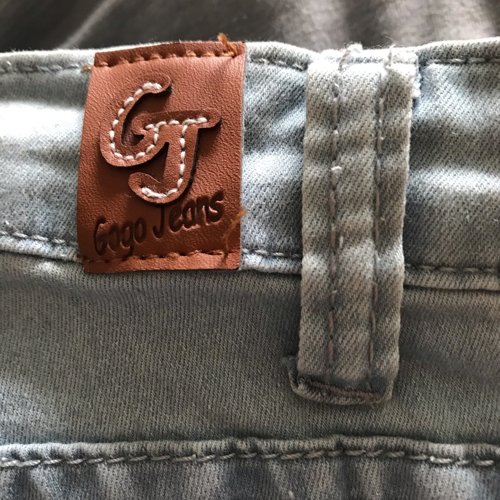 GOGO Jeans Light Color Denim High Waisted Laces on Sides Sexy Fun Jeans 5 - Picture 8 of 11